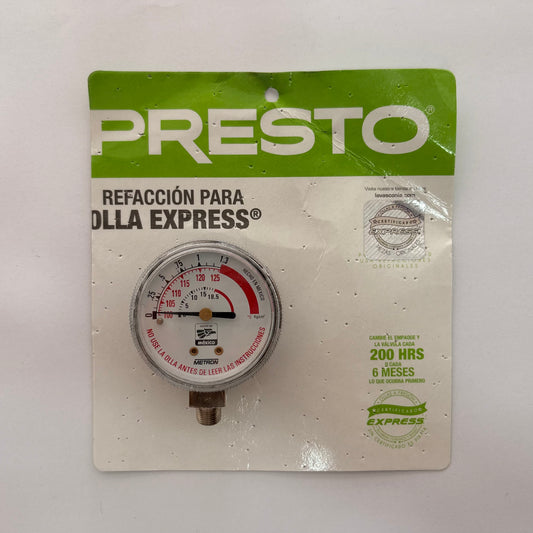 MANOMETRO DE OLLA PRESTO 12/21L